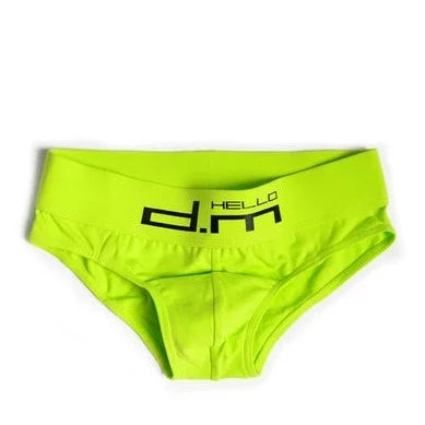 green DM Gay Men's Hello Briefs - pridevoyageshop.com - gay men’s underwear and swimwear