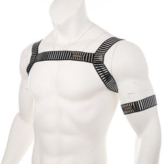 Pharaoh's Pleasure Metallic Chest Harness | Gay Harness- pridevoyageshop.com - gay men’s harness, lingerie and fetish wear