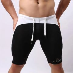 a hot gay man in black Brave Person Two Toned Knee High Gym Shorts - pridevoyageshop.com - gay men’s underwear and swimwear