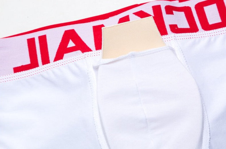 details of white Jockmail Packing Underwear Boxers | Gay Underwear- pridevoyageshop.com - gay men’s underwear and swimwear