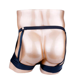 Men’s PU Leather Fetish Cage Garter Bare Thong - PrideVoyage