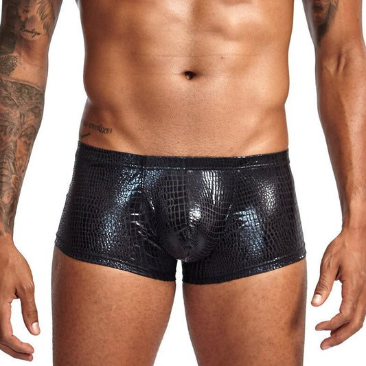 hot gay man in black Men's Shimmer Snakeskin Pouch Boxers | Gay Underwear- pridevoyageshop.com - gay men’s underwear and swimwear