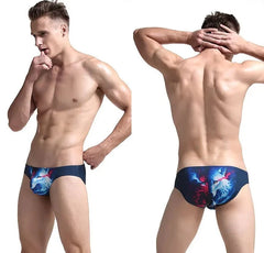 a hot man in Men's Wild Animal Print Bikini Briefs - pridevoyageshop.com - gay men’s underwear and swimwear