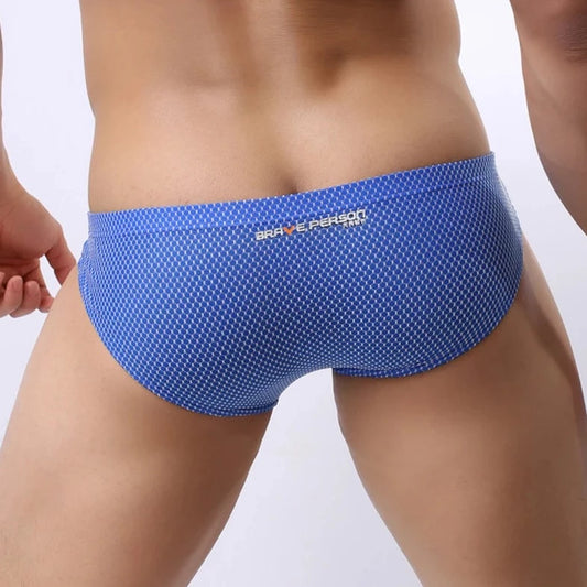 a hot gay man in blue Brave Person Men's Breathable Mesh Briefs - pridevoyageshop.com - gay men’s underwear and swimwear