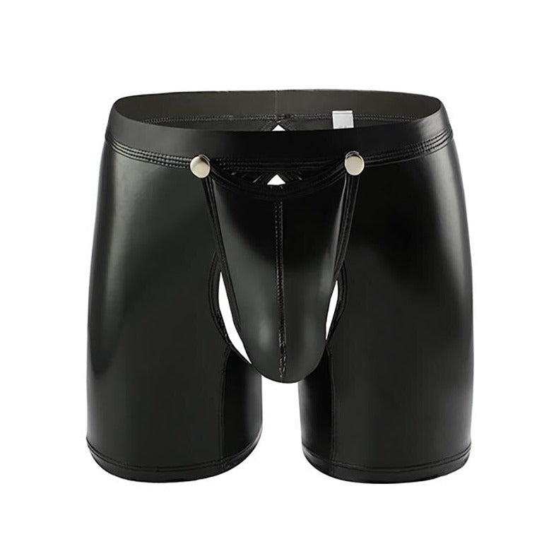black Kinky Removable Open Pouch Boxers | Gay Underwear- pridevoyageshop.com - gay men’s underwear and swimwear