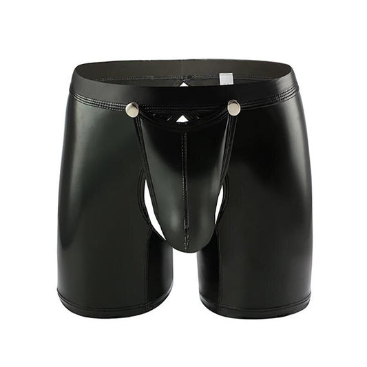 black Kinky Removable Open Pouch Boxers | Gay Underwear- pridevoyageshop.com - gay men’s underwear and swimwear