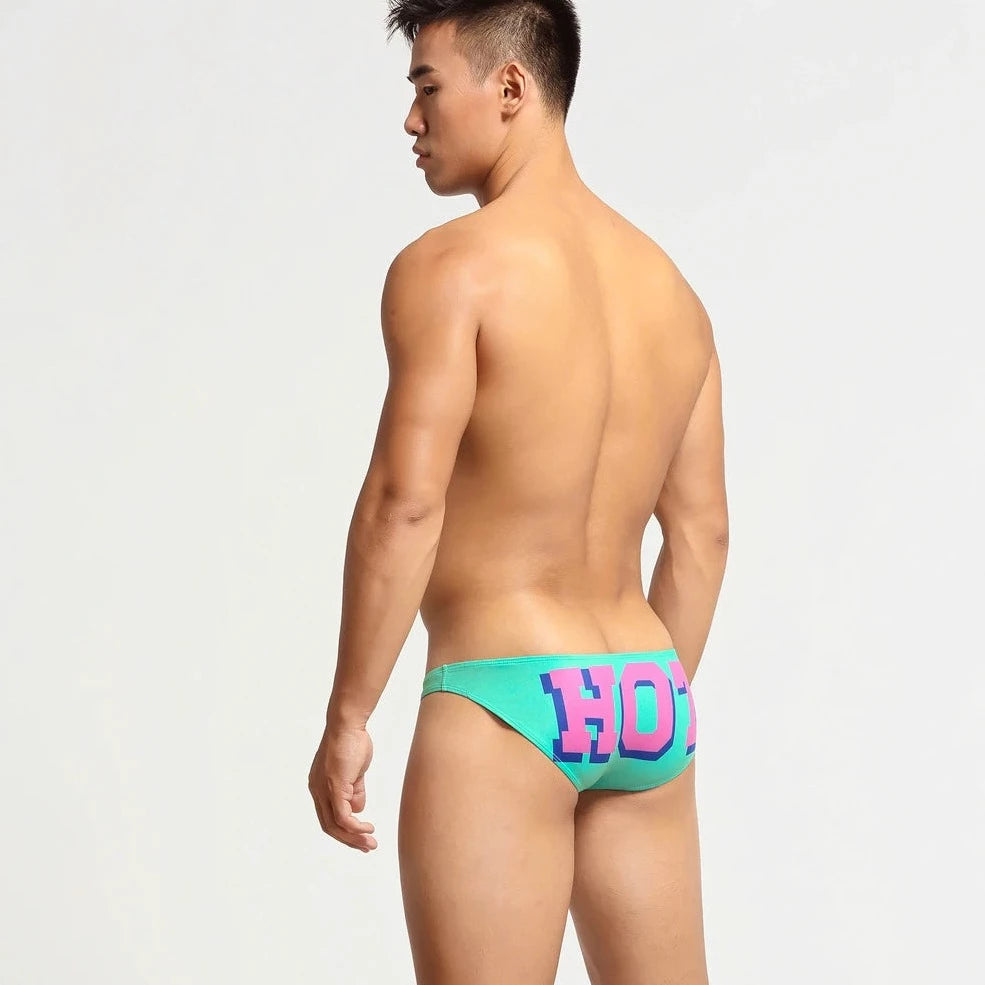 a hot gay man in sky blue Bottom's Hot Skinny Boxer Briefs - pridevoyageshop.com - gay men’s underwear and swimwear