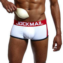 white Jockmail Packing Underwear Boxers | Gay Underwear- pridevoyageshop.com - gay men’s underwear and swimwear
