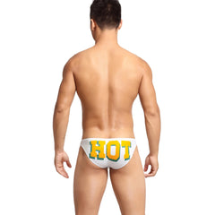 a hot gay man in white Bottom's Hot Skinny Boxer Briefs - pridevoyageshop.com - gay men’s underwear and swimwear