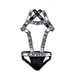 silver DM Hero Jockstrap Harness | Gay Harness- pridevoyageshop.com - gay men’s harness, lingerie and fetish wear