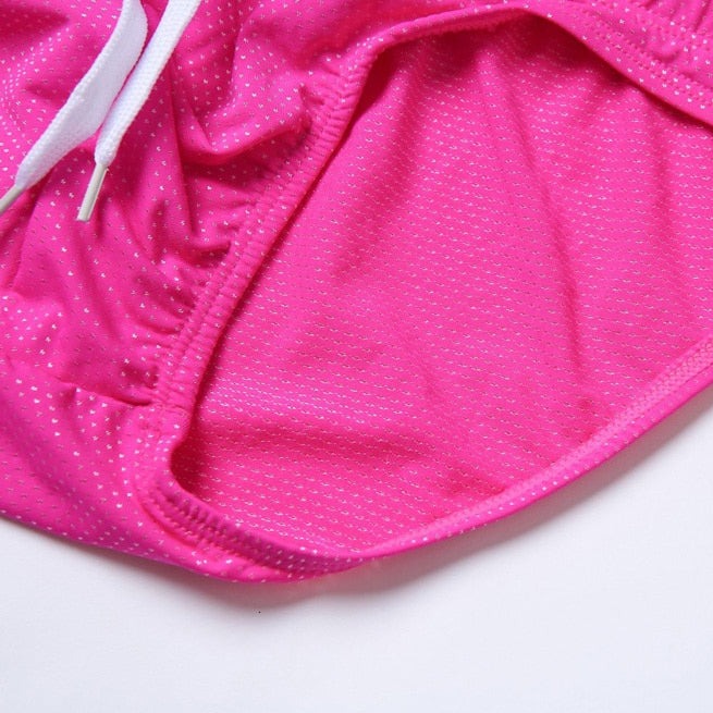 details of pink Gay Swimwear | Men's Bold Bowtie Swim Briefs- pridevoyageshop.com - gay men’s underwear and swimwear
