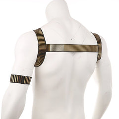 Pharaoh's Pleasure Metallic Chest Harness | Gay Harness- pridevoyageshop.com - gay men’s harness, lingerie and fetish wear