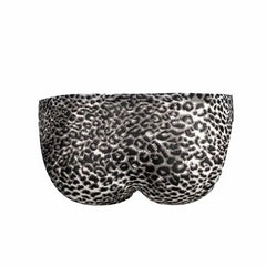 black Leopard Print and Side Mesh Briefs - pridevoyageshop.com - gay men’s underwear and swimwear