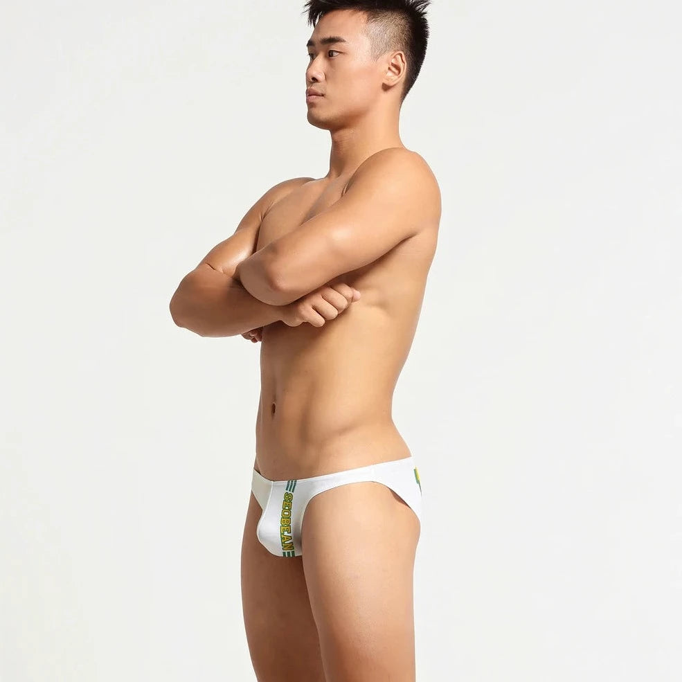 a hot gay man in white Bottom's Hot Skinny Boxer Briefs - pridevoyageshop.com - gay men’s underwear and swimwear