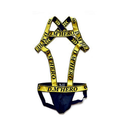 gold DM Hero Jockstrap Harness | Gay Harness- pridevoyageshop.com - gay men’s harness, lingerie and fetish wear
