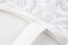 Details of white Lace Briefs with Leg Strap: Mens Lace Panties and Lace Jockstrap - pridevoyageshop.com - gay men’s underwear and swimwear