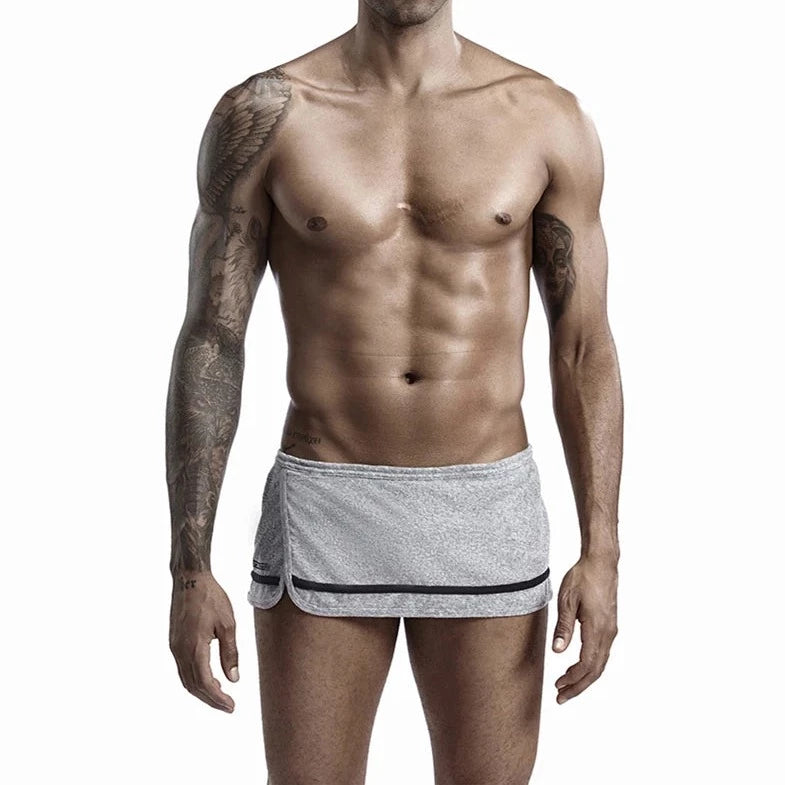 a hot gay man in gray Men's Running Shorts with Hidden Briefs - pridevoyageshop.com - gay men’s underwear and swimwear