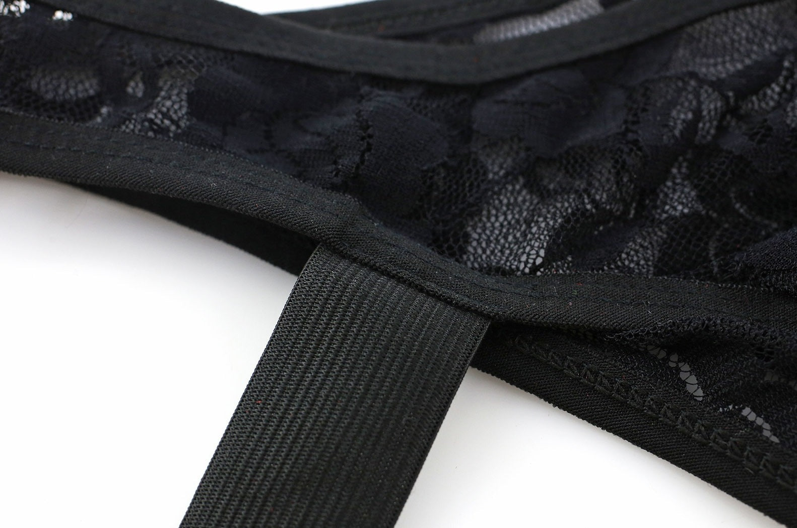 details of balck Lace Briefs with Leg Strap: Mens Lace Panties and Lace Jockstrap - pridevoyageshop.com - gay men’s underwear and swimwear