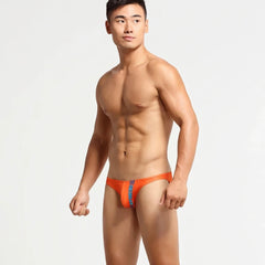 a hot gay man in orange Bottom's Hot Skinny Boxer Briefs - pridevoyageshop.com - gay men’s underwear and swimwear