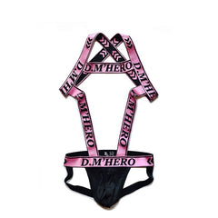pink DM Hero Jockstrap Harness | Gay Harness- pridevoyageshop.com - gay men’s harness, lingerie and fetish wear