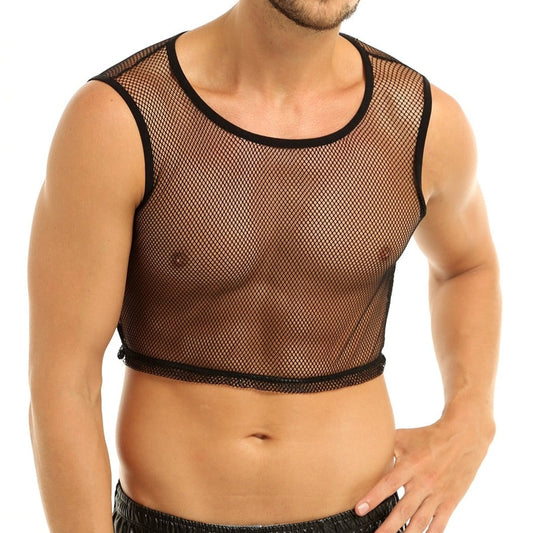 a hot gay guy in black Gay Rave Wear See Through Crop Top | Gay Crop Tops & Clubwear - pridevoyageshop.com - gay crop tops, gay casual clothes and gay clothes store