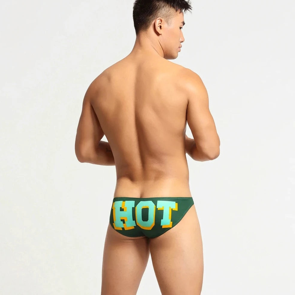 a hot gay man in army green Bottom's Hot Skinny Boxer Briefs - pridevoyageshop.com - gay men’s underwear and swimwear