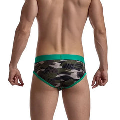 a hot gay man in green Jockmail Men's Mesh Camo Briefs - pridevoyageshop.com - gay men’s underwear and swimwear
