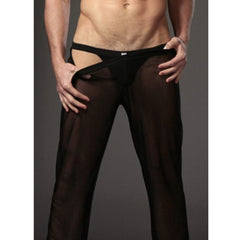 a hot gay man in black Mens Mesh Sheer Stretch Lounge Pants | Gay Loungewear & Pajamas - pridevoyageshop.com - gay pajamas, gay loungewear, gay sleepwear