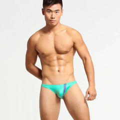 a hot gay man in sky blue Bottom's Hot Skinny Boxer Briefs - pridevoyageshop.com - gay men’s underwear and swimwear
