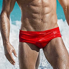 sexy gay man in red Gay Swimwear | Men's Bold Solid Swim Briefs- pridevoyageshop.com - gay men’s underwear and swimwear
