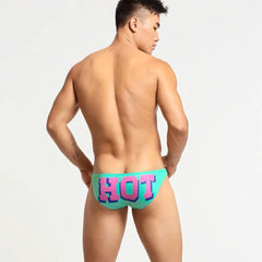 a hot gay man in sky blue Bottom's Hot Skinny Boxer Briefs - pridevoyageshop.com - gay men’s underwear and swimwear