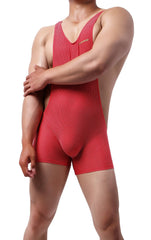 sexy gay man in red Gay Singlet and Bodysuit | Men's Workout Gym Singlets - Men's Singlets, Bodysuits, Rompers & Jumpsuits - pridevoyageshop.com