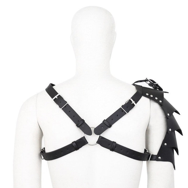 Gothic Winged Gladiator Harness | Gay Harness- pridevoyageshop.com - gay men’s harness, lingerie and fetish wear