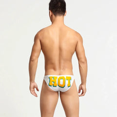 a hot gay man in white Bottom's Hot Skinny Boxer Briefs - pridevoyageshop.com - gay men’s underwear and swimwear