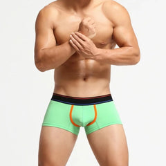 a sexy gay man in sky blue SEOBEAN "Can You Host" Boxer Briefs - pridevoyageshop.com - gay men’s underwear and swimwear