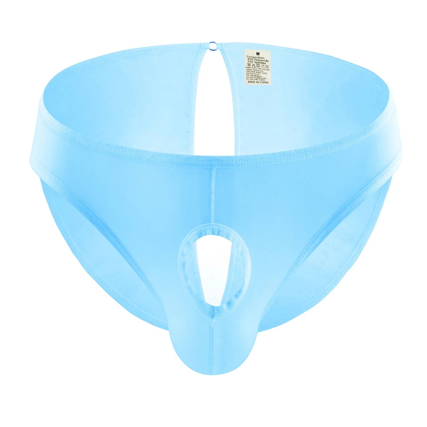 Light blue Men’s Open Invitation Peephole Brief - pridevoyageshop.com - gay men’s thongs, boxers, briefs and jockstraps