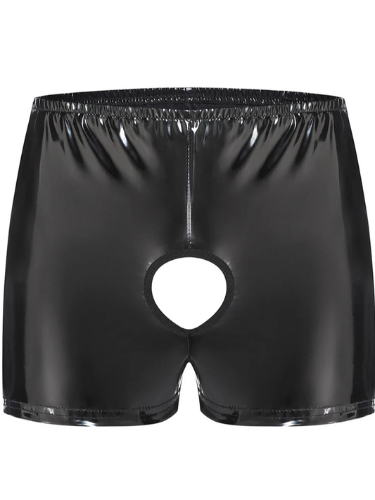 Men’s Double-Hole Glossy Boxer Shorts - pridevoyageshop.com - gay men’s thongs, boxers, briefs and jockstraps