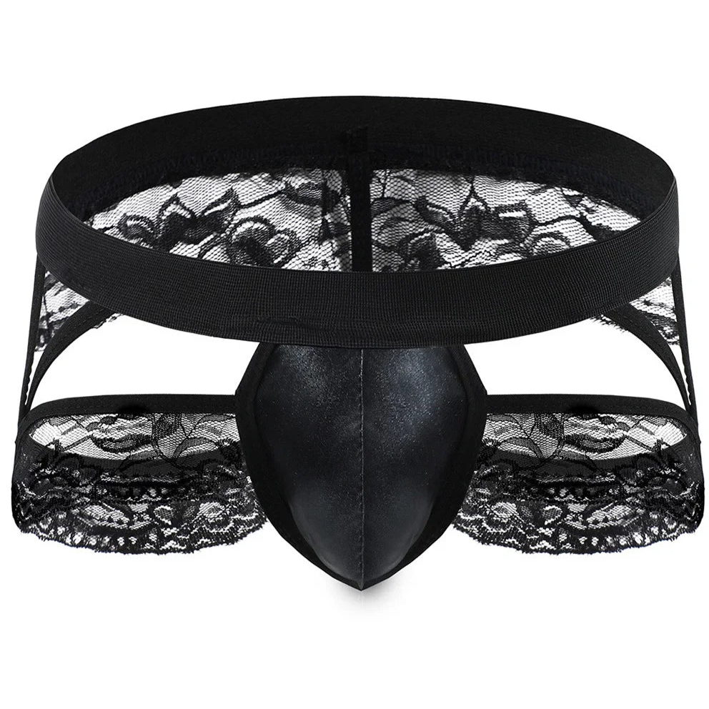 Men’s Lace Fetish Garter Thong - pridevoyageshop.com - gay men’s thongs, boxers, briefs and jockstraps