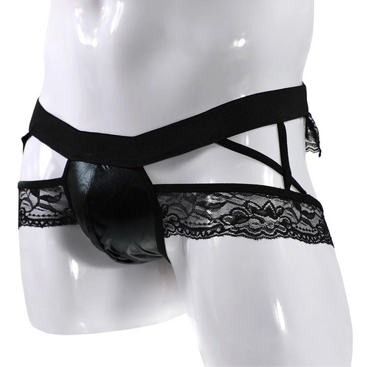 Men’s Lace Fetish Garter Thong - pridevoyageshop.com - gay men’s thongs, boxers, briefs and jockstraps
