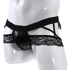 Men’s Lace Fetish Garter Thong - pridevoyageshop.com - gay men’s thongs, boxers, briefs and jockstraps