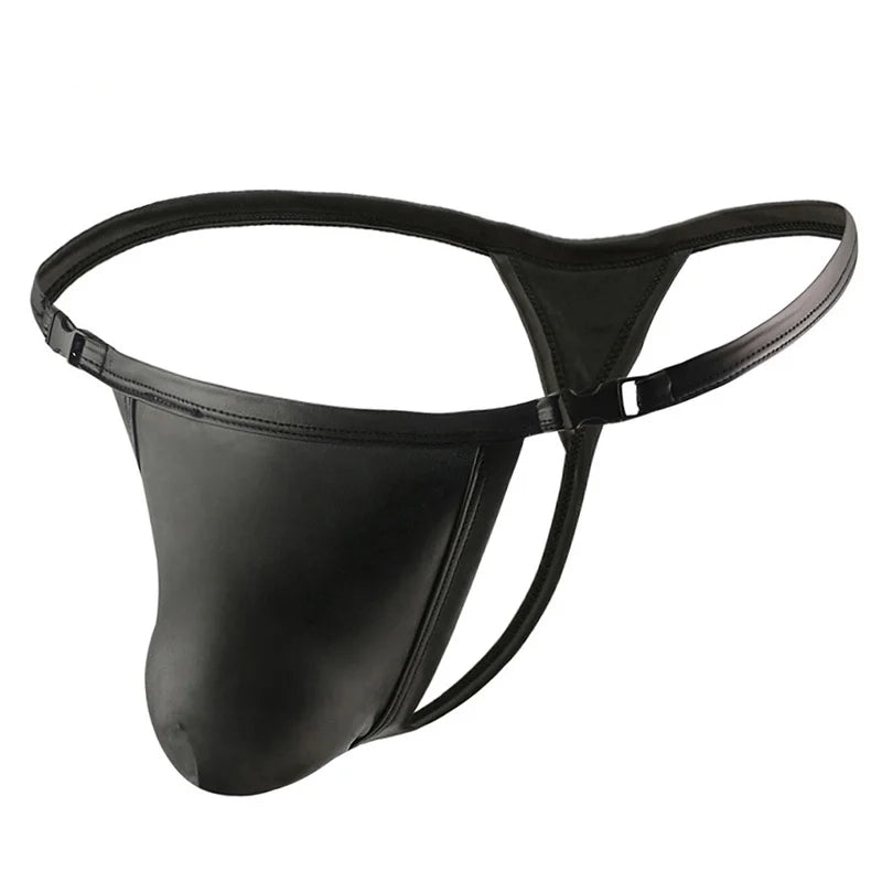 Men’s PU Leather Lust Snap Thong - pridevoyageshop.com - gay men’s thongs, boxers, briefs and jockstraps