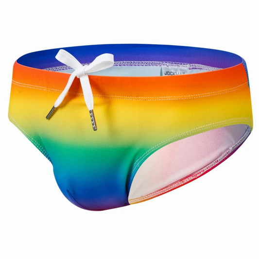 Men’s Taste the Rainbow Swim Briefs - pridevoyageshop.com - gay men’s sexy swim briefs, trunks, board shorts, and bikinis