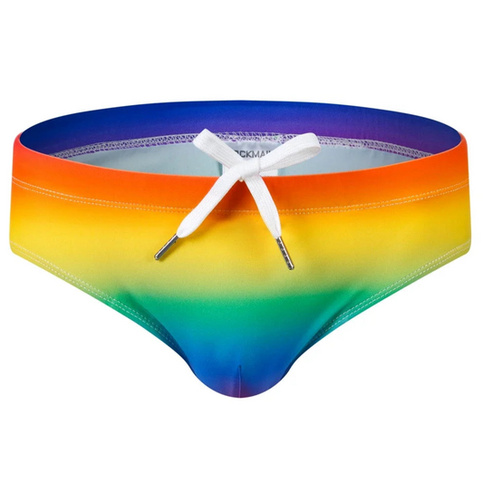 Men’s Taste the Rainbow Swim Briefs - pridevoyageshop.com - gay men’s sexy swim briefs, trunks, board shorts, and bikinis