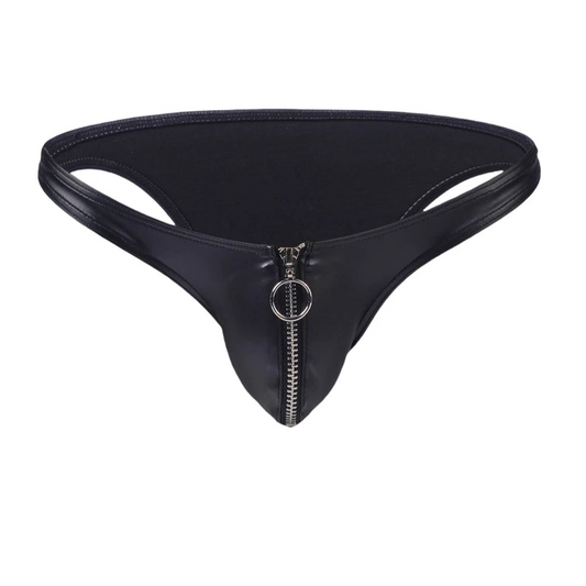 Men’s Zip & Dare PU Leather Brief - pridevoyageshop.com - gay men’s thongs, boxers, briefs and jockstraps