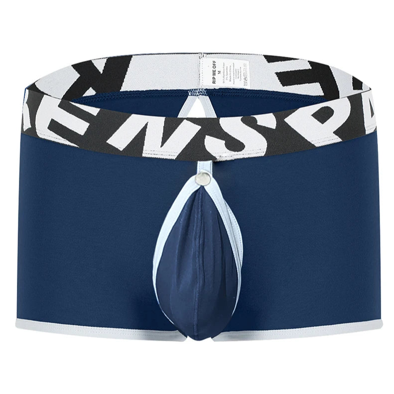 Navy Blue Bareback Boxer Briefs - Removable Pouch & Backless - pridevoyageshop.com - gay men’s thongs, boxers, briefs and jockstraps