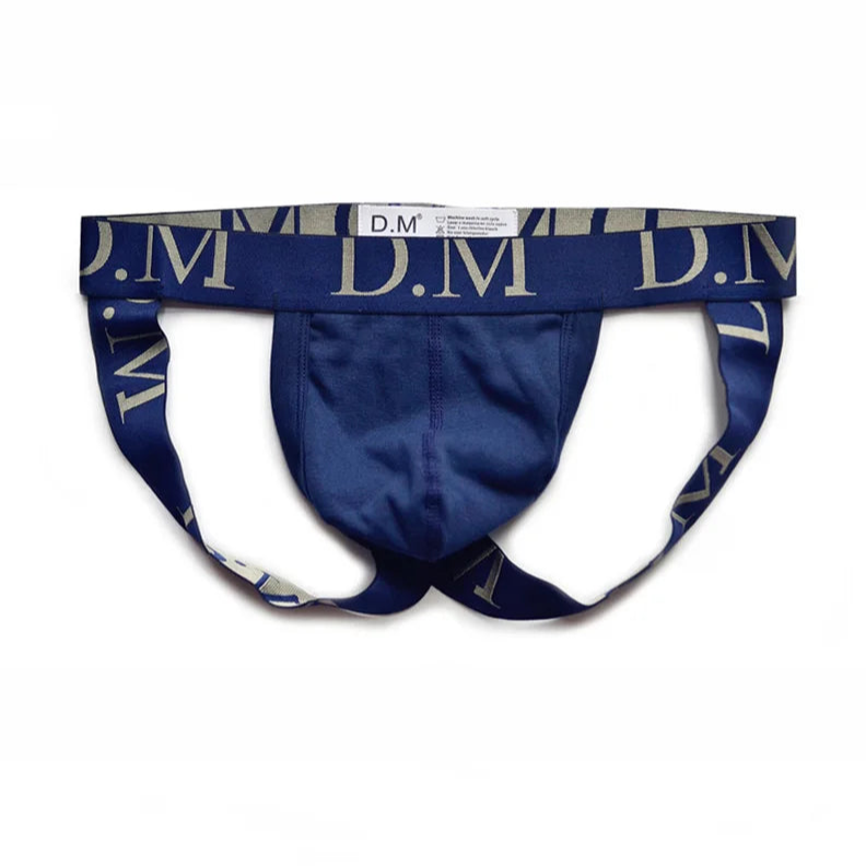 Navy blue Men’s D.M. Dom Jockstrap - pridevoyageshop.com - gay men’s thongs, boxers, briefs and jockstraps
