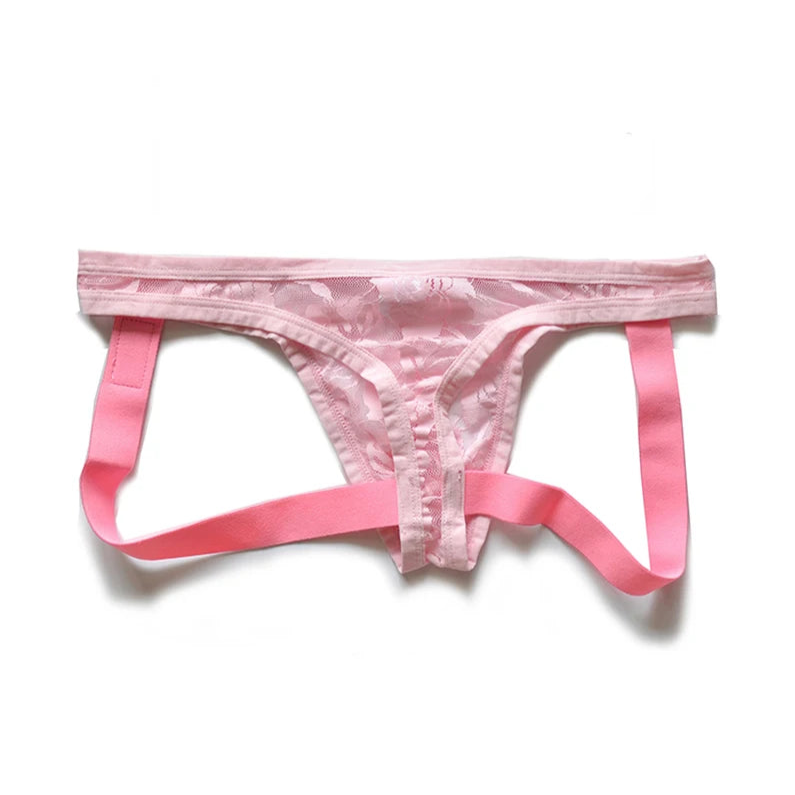 Pink DM Men’s Lace Fuck Jockstrap - pridevoyageshop.com - gay men’s thongs, boxers, briefs and jockstraps