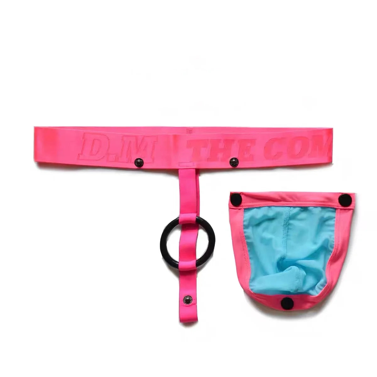 Pink Men’s D.M. Detachable Pouch Cock Ring Mesh Thong - pridevoyageshop.com - gay men’s thongs, boxers, briefs and jockstraps