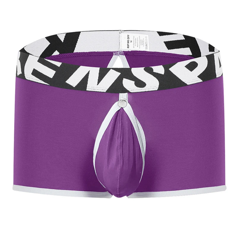 Purple Bareback Boxer Briefs - Removable Pouch & Backless - pridevoyageshop.com - gay men’s thongs, boxers, briefs and jockstraps