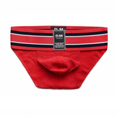 Red Men’s D.M. Label Stripe Jock Briefs - pridevoyageshop.com - gay men’s thongs, boxers, briefs and jockstraps